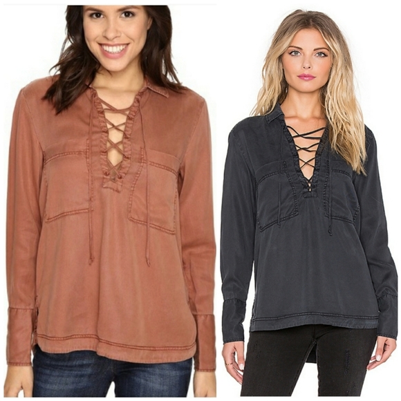 Free People Tops - Free People Under Your Spell Lace Up Tunic Medium